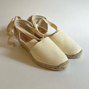 Maria Victoria Spanish Espadrilles Wedge 38/8 white/off-white NEW!